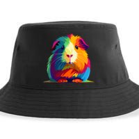 Cute Guinea Pig Rainbow Design For Guinea Pig Lovers Sustainable Bucket Hat