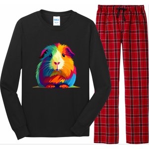 Cute Guinea Pig Rainbow Design For Guinea Pig Lovers Long Sleeve Pajama Set