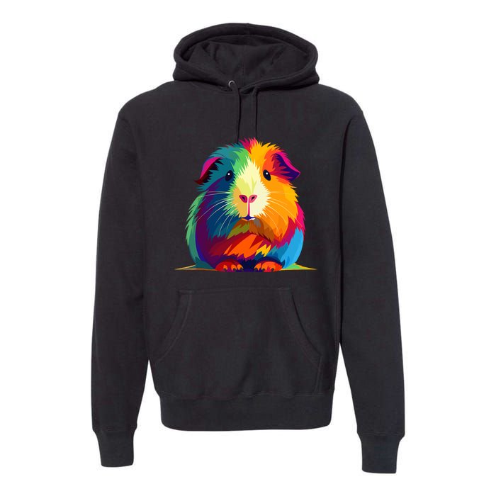 Cute Guinea Pig Rainbow Design For Guinea Pig Lovers Premium Hoodie