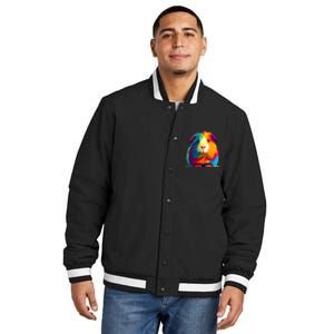 Cute Guinea Pig Rainbow Design For Guinea Pig Lovers Insulated Varsity Jacket