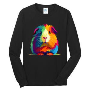 Cute Guinea Pig Rainbow Design For Guinea Pig Lovers Tall Long Sleeve T-Shirt