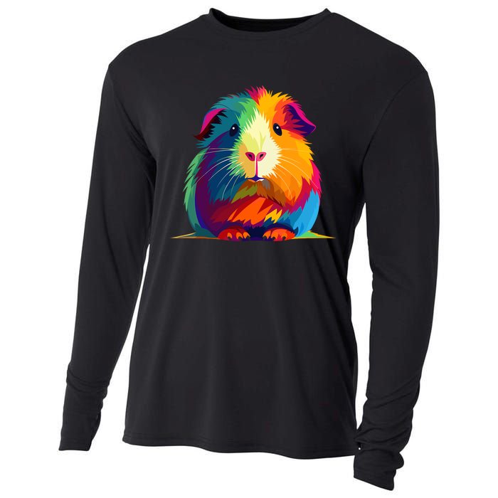 Cute Guinea Pig Rainbow Design For Guinea Pig Lovers Cooling Performance Long Sleeve Crew