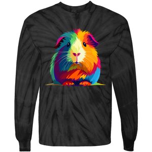 Cute Guinea Pig Rainbow Design For Guinea Pig Lovers Tie-Dye Long Sleeve Shirt