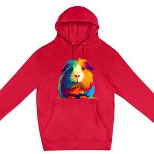 Cute Guinea Pig Rainbow Design For Guinea Pig Lovers Premium Pullover Hoodie