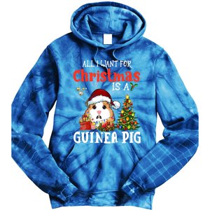 Cute Guinea Pig Christmas All I Want For Xmas Guinea Gift Tie Dye Hoodie