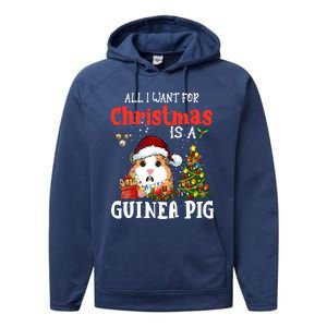 Cute Guinea Pig Christmas All I Want For Xmas Guinea Gift Performance Fleece Hoodie