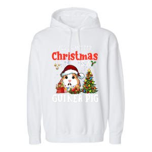 Cute Guinea Pig Christmas All I Want For Xmas Guinea Gift Garment-Dyed Fleece Hoodie