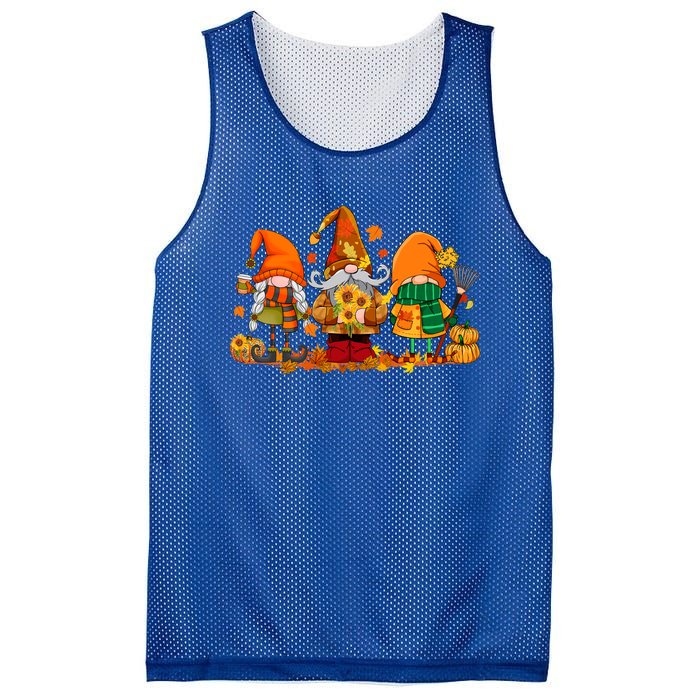 Cute Gnomes Pumpkin Fall Season Autumn Happy Thanksgiving Gift Mesh Reversible Basketball Jersey Tank