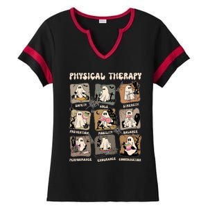 Cute Ghost Physical Therapy PT Physical Therapist Halloween Ladies Halftime Notch Neck Tee