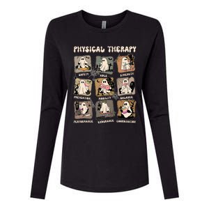 Cute Ghost Physical Therapy PT Physical Therapist Halloween Womens Cotton Relaxed Long Sleeve T-Shirt