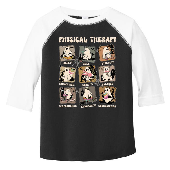 Cute Ghost Physical Therapy PT Physical Therapist Halloween Toddler Fine Jersey T-Shirt