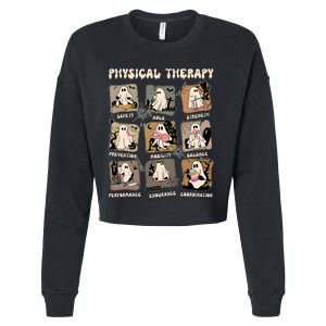 Cute Ghost Physical Therapy PT Physical Therapist Halloween Cropped Pullover Crew