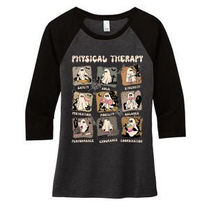 Cute Ghost Physical Therapy PT Physical Therapist Halloween Women's Tri-Blend 3/4-Sleeve Raglan Shirt