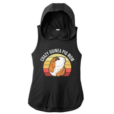 Crazy Guinea Pig Mom Ladies PosiCharge Tri-Blend Wicking Draft Hoodie Tank