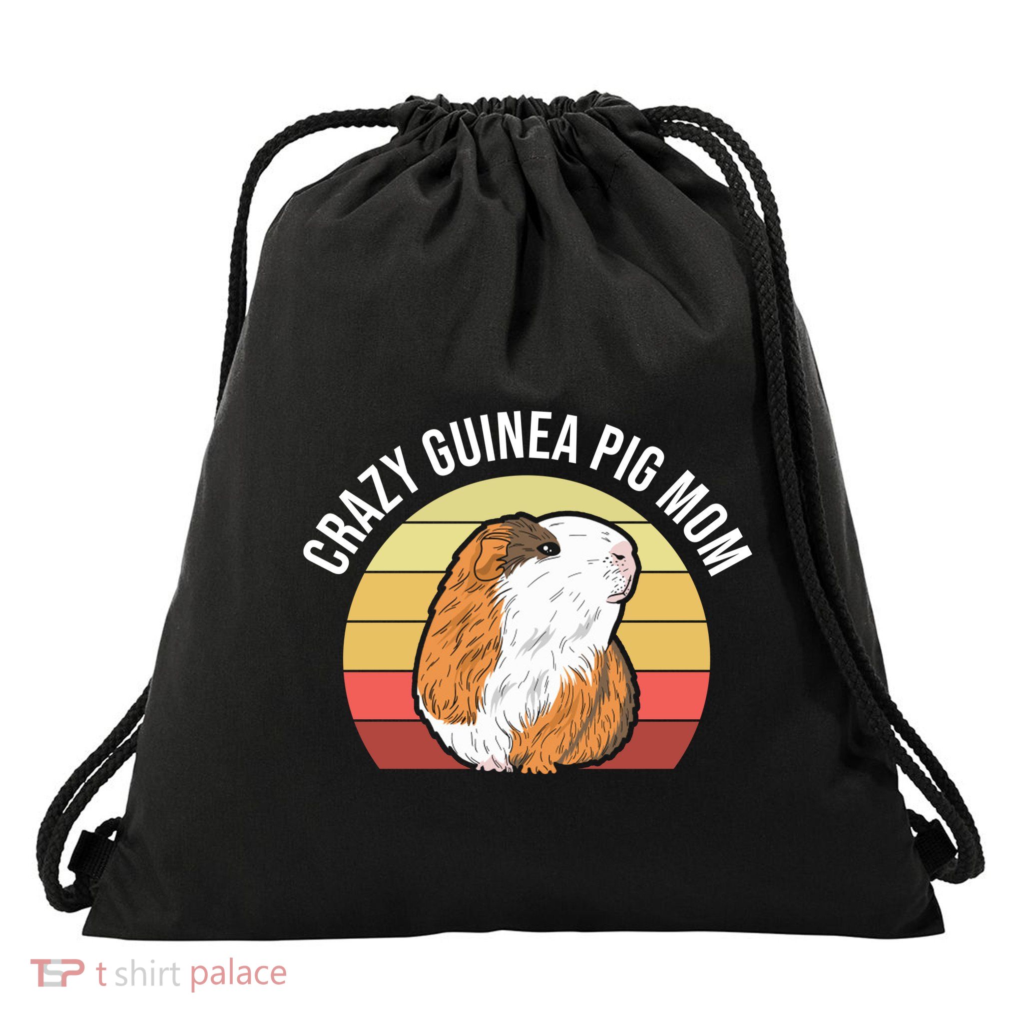 Crazy Guinea Pig Mom Drawstring Bag