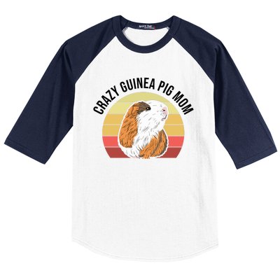 Crazy Guinea Pig Mom Baseball Sleeve Shirt