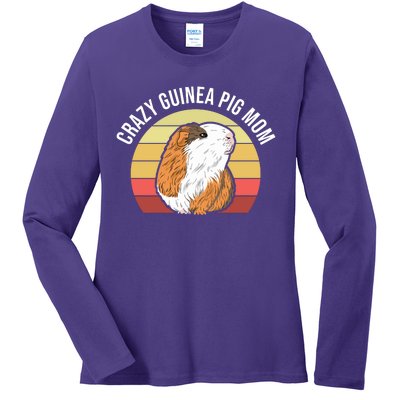 Crazy Guinea Pig Mom Ladies Long Sleeve Shirt