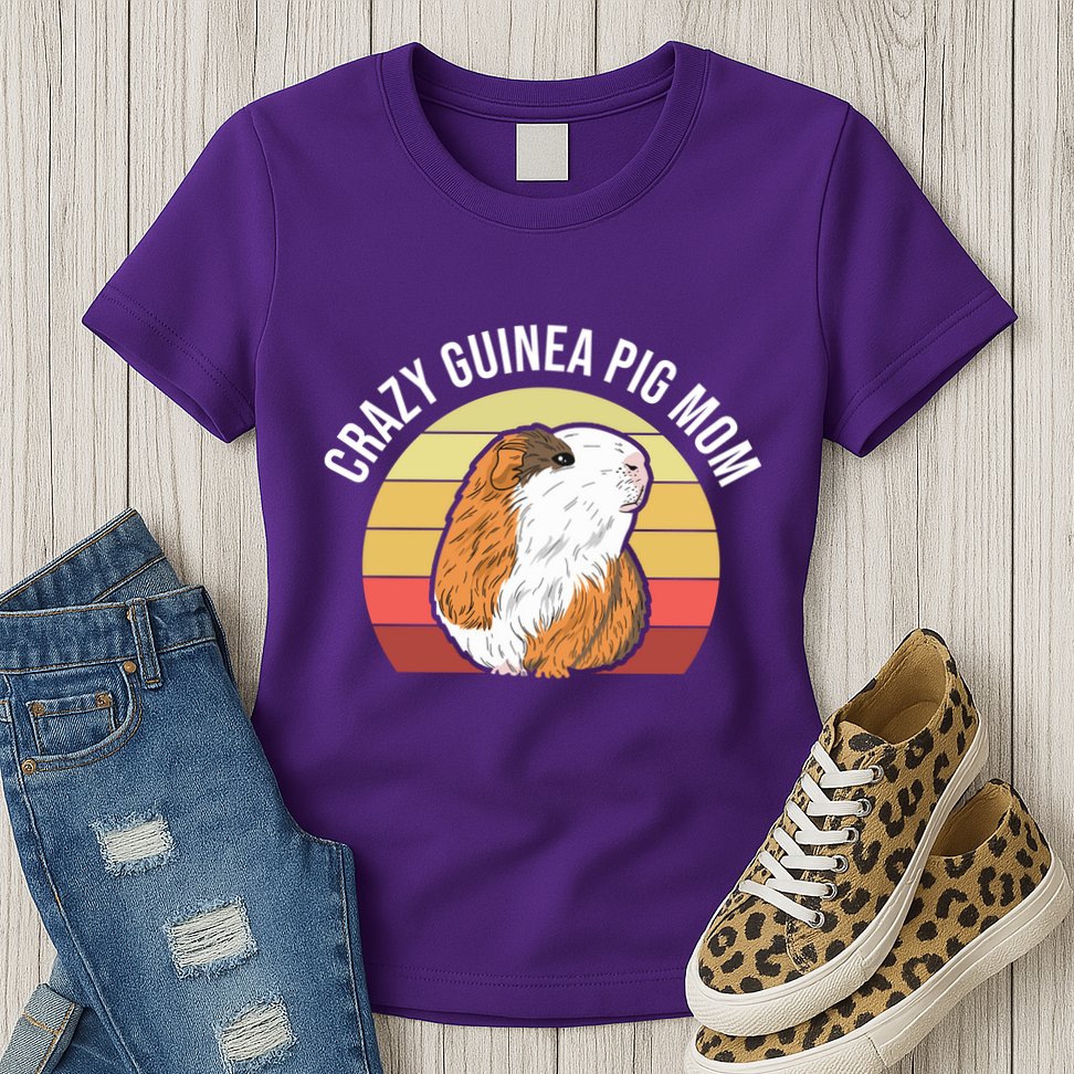 Crazy Guinea Pig Mom Womens T-Shirt