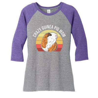 Crazy Guinea Pig Mom Women's Tri-Blend 3/4-Sleeve Raglan Shirt