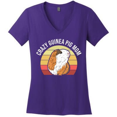 Crazy Guinea Pig Mom Women's V-Neck T-Shirt