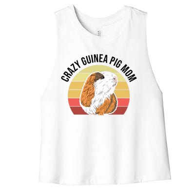 Crazy Guinea Pig Mom Women's Racerback Cropped Tank