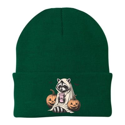 Cute Ghost Pumpkin Halloween Raccoon Costume Raccoon Lovers Knit Cap Winter Beanie