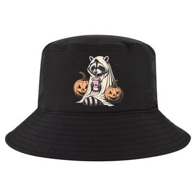 Cute Ghost Pumpkin Halloween Raccoon Costume Raccoon Lovers Cool Comfort Performance Bucket Hat