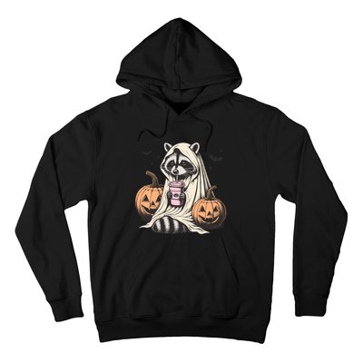 Cute Ghost Pumpkin Halloween Raccoon Costume Raccoon Lovers Hoodie