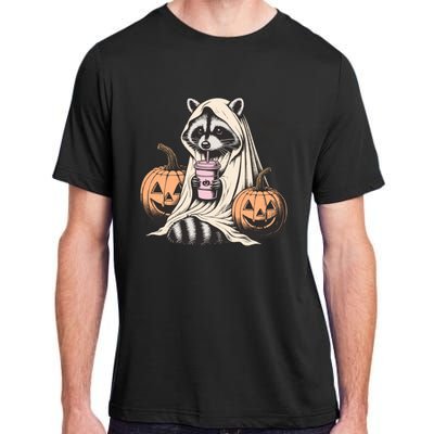 Cute Ghost Pumpkin Halloween Raccoon Costume Raccoon Lovers Adult ChromaSoft Performance T-Shirt