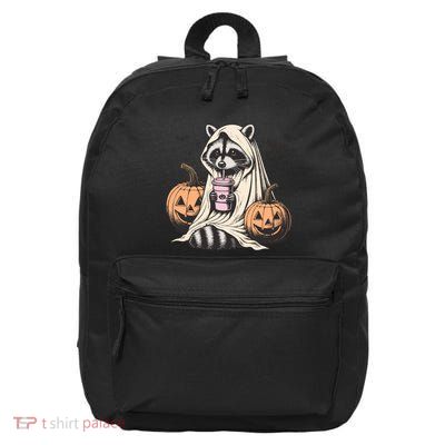 Cute Ghost Pumpkin Halloween Raccoon Costume Raccoon Lovers 16 in Basic Backpack