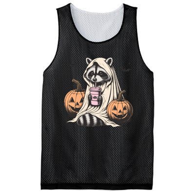 Cute Ghost Pumpkin Halloween Raccoon Costume Raccoon Lovers Mesh Reversible Basketball Jersey Tank