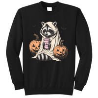 Cute Ghost Pumpkin Halloween Raccoon Costume Raccoon Lovers Tall Sweatshirt