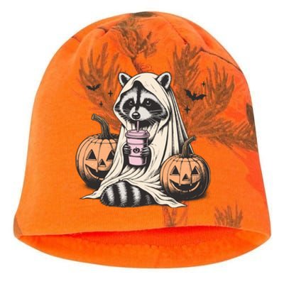 Cute Ghost Pumpkin Halloween Raccoon Costume Raccoon Lovers Kati - Camo Knit Beanie