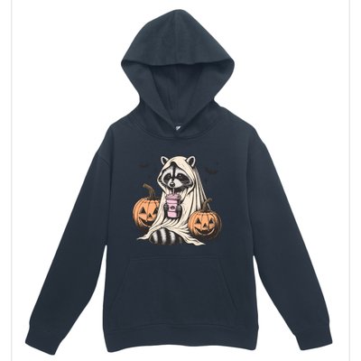 Cute Ghost Pumpkin Halloween Raccoon Costume Raccoon Lovers Urban Pullover Hoodie