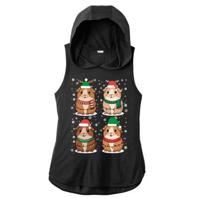 Cute Guinea Pigs Family Matching Christmas Gift Ladies PosiCharge Tri-Blend Wicking Draft Hoodie Tank