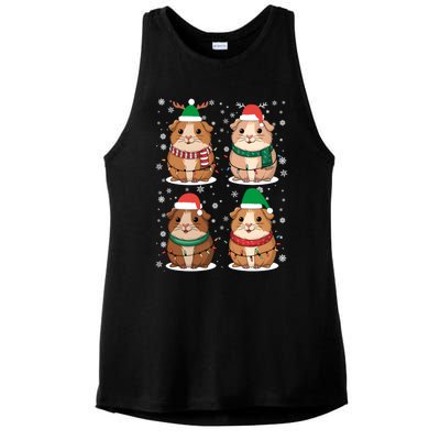 Cute Guinea Pigs Family Matching Christmas Gift Ladies PosiCharge Tri-Blend Wicking Tank