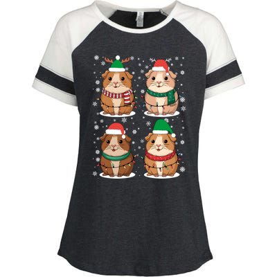 Cute Guinea Pigs Family Matching Christmas Gift Enza Ladies Jersey Colorblock Tee