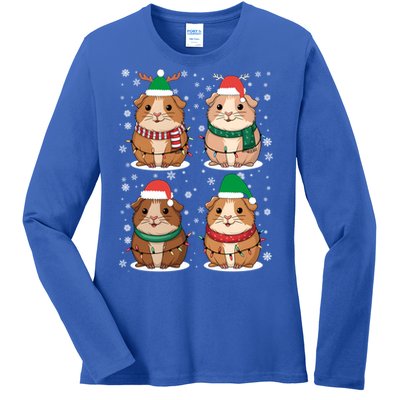 Cute Guinea Pigs Family Matching Christmas Gift Ladies Long Sleeve Shirt