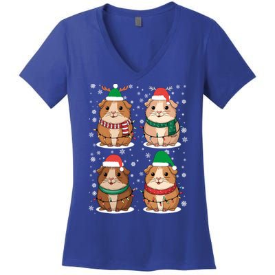 Cute Guinea Pigs Family Matching Christmas Gift Women's V-Neck T-Shirt