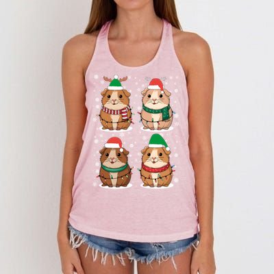 Cute Guinea Pigs Family Matching Christmas Gift Women's Knotted Racerback Tank