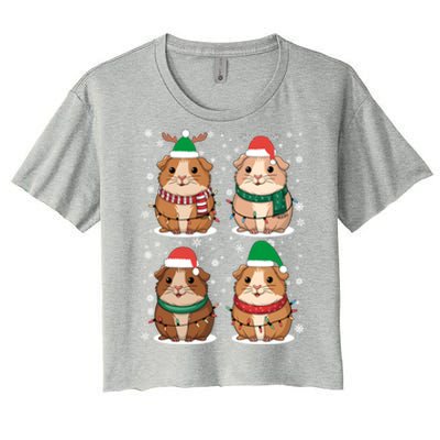 Cute Guinea Pigs Family Matching Christmas Gift Women's Crop Top Tee