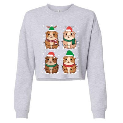 Cute Guinea Pigs Family Matching Christmas Gift Cropped Pullover Crew