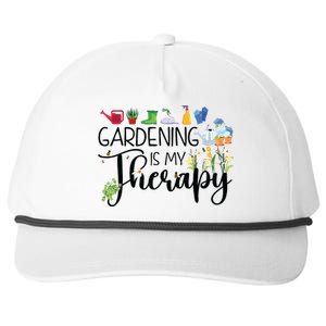 Cool Garden Plant Owner Gardening Is My Therapy Funny Saying Snapback Five-Panel Rope Hat