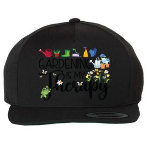 Cool Garden Plant Owner Gardening Is My Therapy Funny Saying Wool Snapback Cap