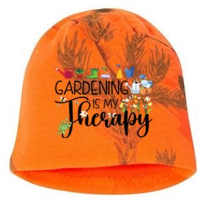 Cool Garden Plant Owner Gardening Is My Therapy Funny Saying Kati - Camo Knit Beanie