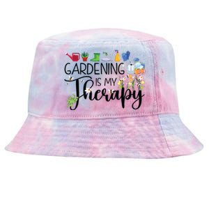 Cool Garden Plant Owner Gardening Is My Therapy Funny Saying Tie-Dyed Bucket Hat