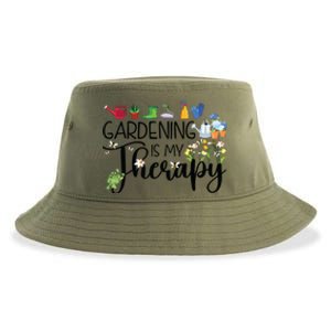 Cool Garden Plant Owner Gardening Is My Therapy Funny Saying Sustainable Bucket Hat