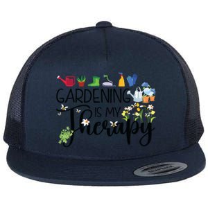 Cool Garden Plant Owner Gardening Is My Therapy Funny Saying Flat Bill Trucker Hat