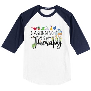 Cool Garden Plant Owner Gardening Is My Therapy Funny Saying Baseball Sleeve Shirt