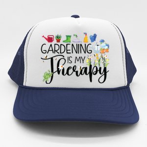 Cool Garden Plant Owner Gardening Is My Therapy Funny Saying Trucker Hat